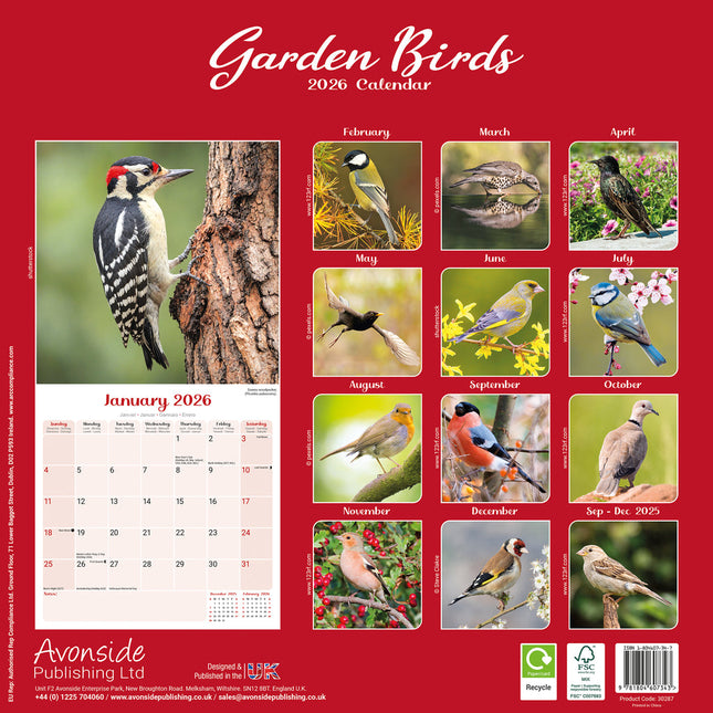 Avonside Garden Birds Kalender 2026