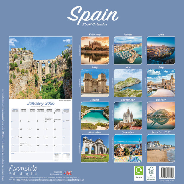Avonside Spanje Kalender 2026