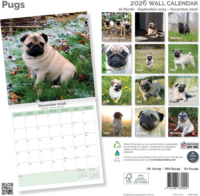 Baker & Bray Mopshond Kalender 2026