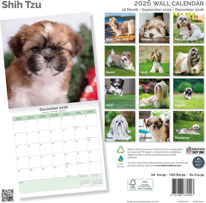 Baker & Bray Shih Tzu Kalender 2026