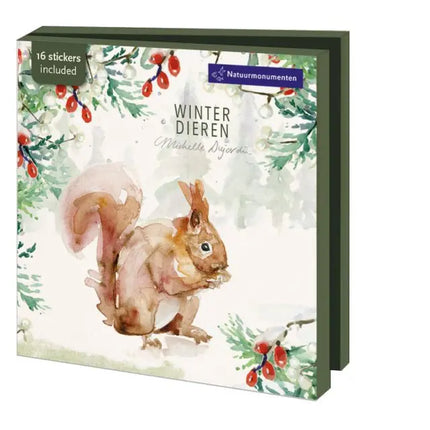 Bekking & Blitz Kaartenmapje Winter Animals, Michelle Dujardin 10 Stuks