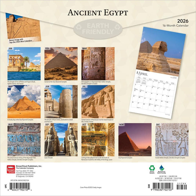 Browntrout Ancient Egypt Kalender 2026