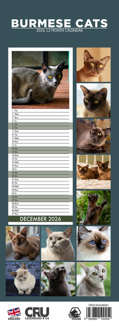 CalendarsRUs Burmees Slimline Kalender 2026