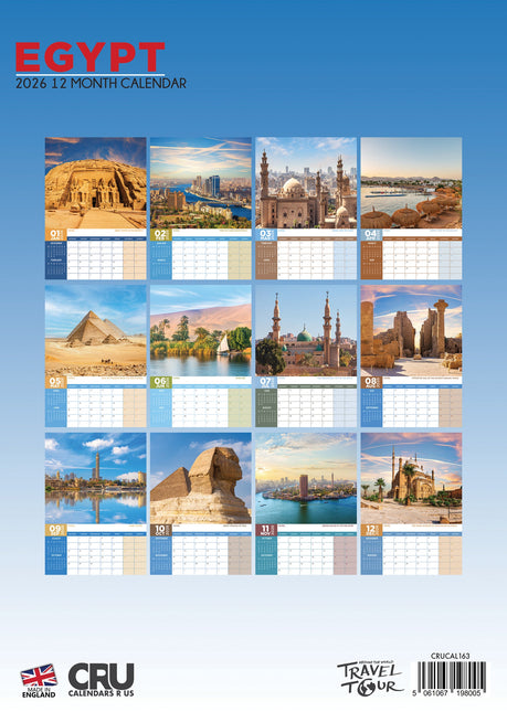 CalendarsRUs Egypte A3 Kalender 2026