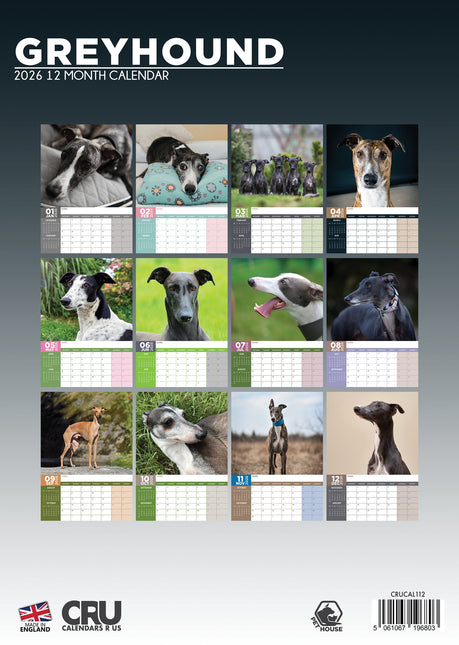 CalendarsRUs Greyhound A3 Kalender 2026