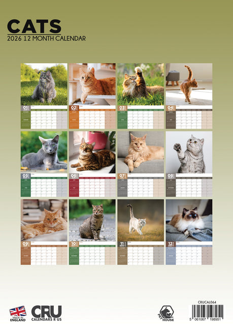 CalendarsRUs Katten A3 Kalender 2026