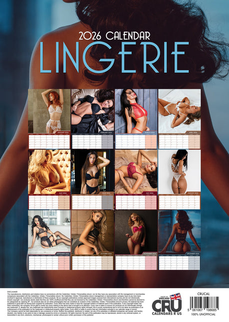 CalendarsRUs Lingerie A3 Kalender 2026