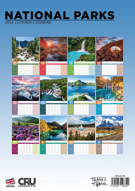 CalendarsRUs National Parks A3 Kalender 2026