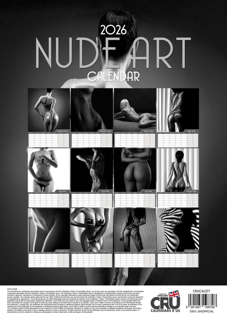 CalendarsRUs Nude Art A3 Kalender 2026