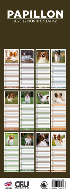 CalendarsRUs Papillon Slimline Kalender 2026