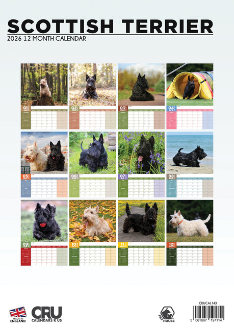 CalendarsRUs Schotse Terrier A3 Kalender 2026