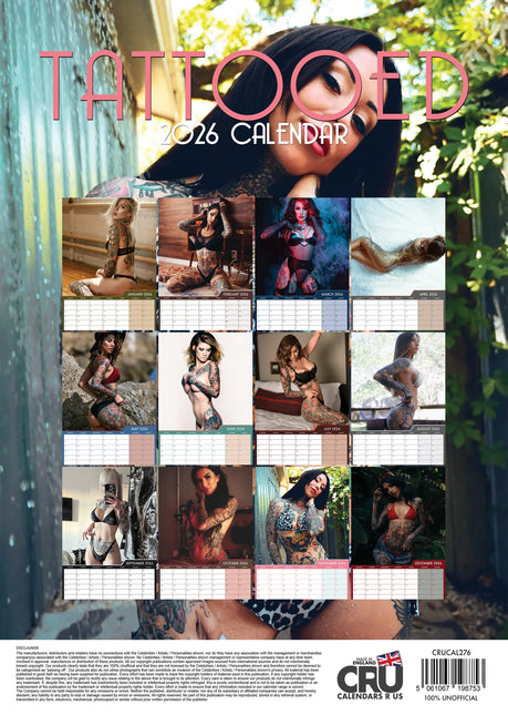 CalendarsRUs Tattoo Girls A3 Kalender 2026