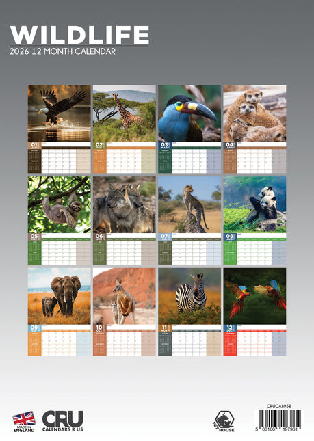 CalendarsRUs Wildlife A3 Kalender 2026