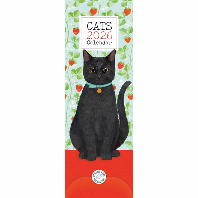 CarouselCalendars Katten Illustraties Kalender 2026 Slimline