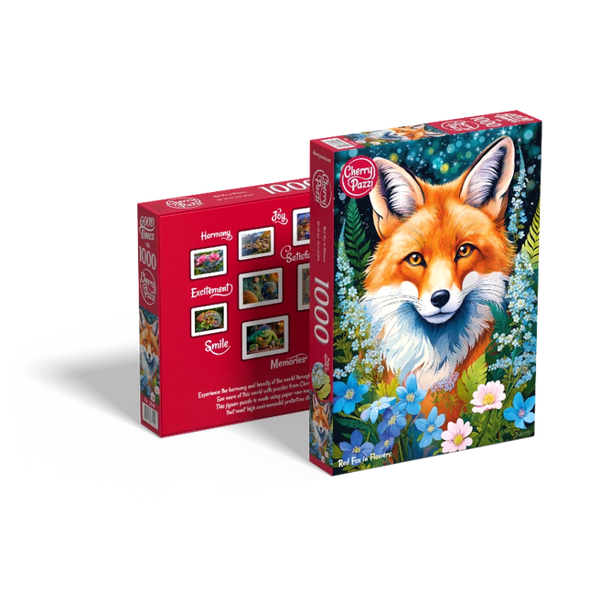 CherryPazzi Red Fox in Flowers Puzzel 1000 Stukjes