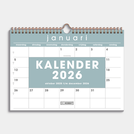 De Hobbit A4 Maandkalender 2026 Mint