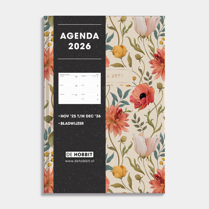 De Hobbit A5 Basic Agenda 2026 Vintage Rozen