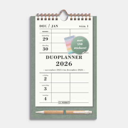 De Hobbit A5 Duoplanner 2026 Groen