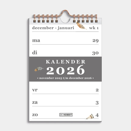 De Hobbit A5 Spiraalkalender 2026 Veren