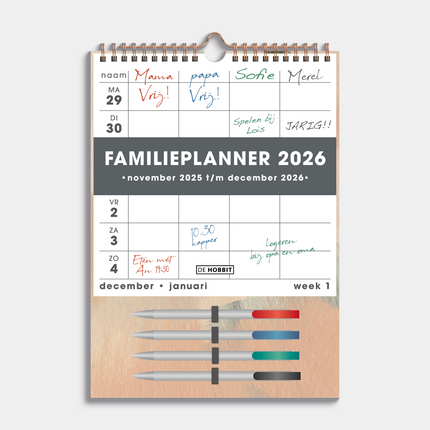 De Hobbit Familieplanner 2026 incl. Markers