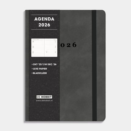 De Hobbit Luxe A5 Agenda 2026 Grijs