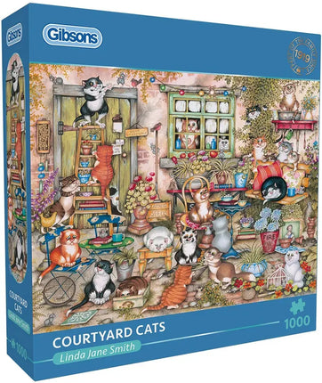 Gibsons Courtyard Cats Puzzel 1000 Stukjes