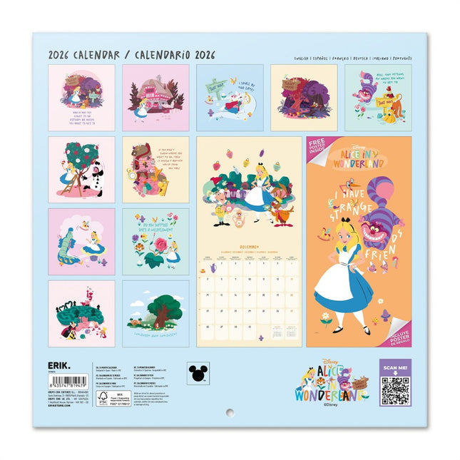 Grupo Disney Alice in Wonderland Kalender 2026