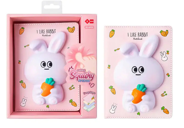 Lazy Stars Notitieboek Met Squishable 3D Figuur Konijn A5