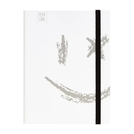 Pepa Lani Pepa Lani Notitieboek A5 Black & White Smiley Silver