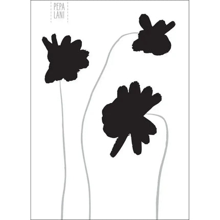 Pepa Lani Pepa Lani Notitieboek Black & White Poppy Flower