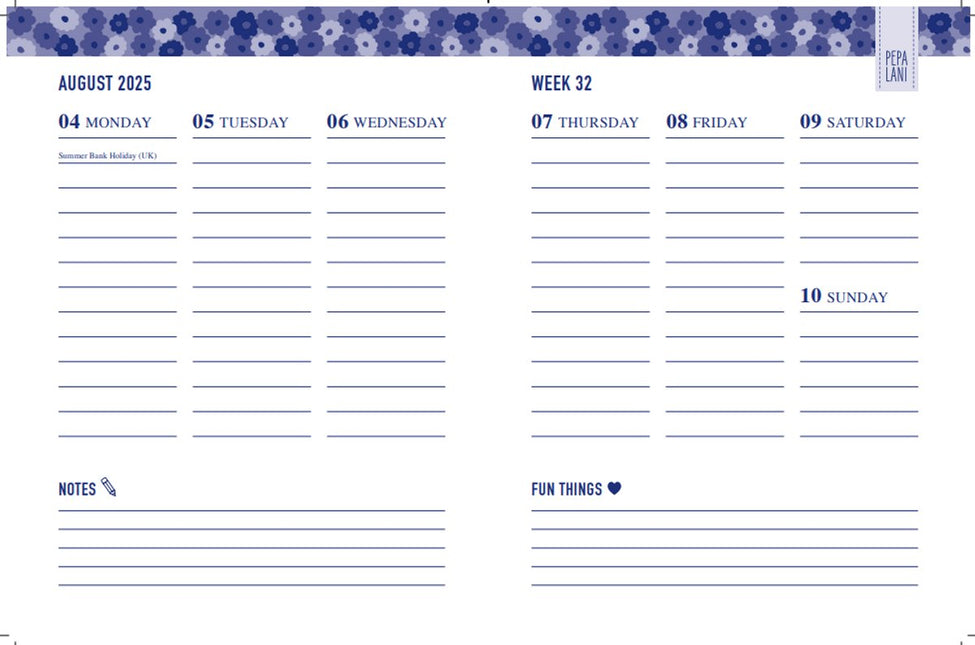 Pimpelmees Pepa Lani School Agenda 2025-2026 flowerbomb