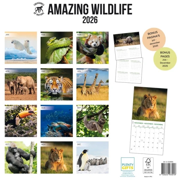 Plenty Gifts Amazing Wildlife Kalender 2026