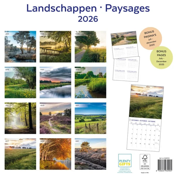 Plenty Gifts Landschappen Kalender 2026