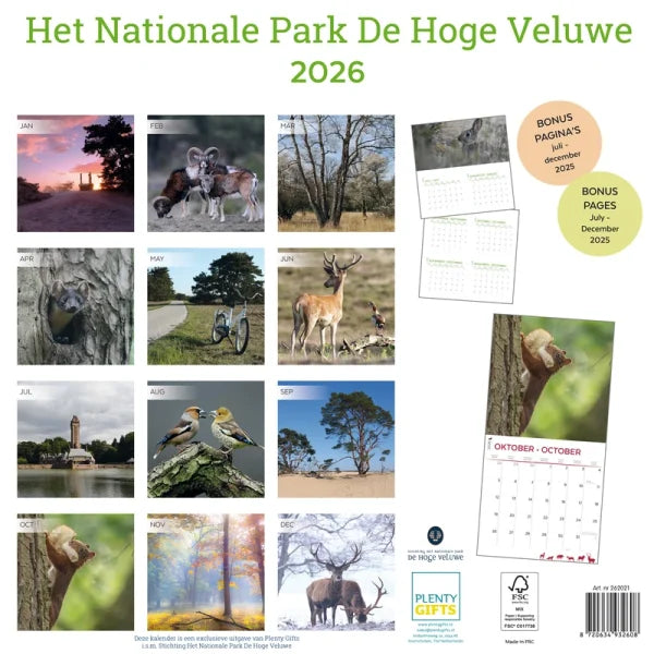 Plenty Gifts Park de Hoge Veluwe Kalender 2026