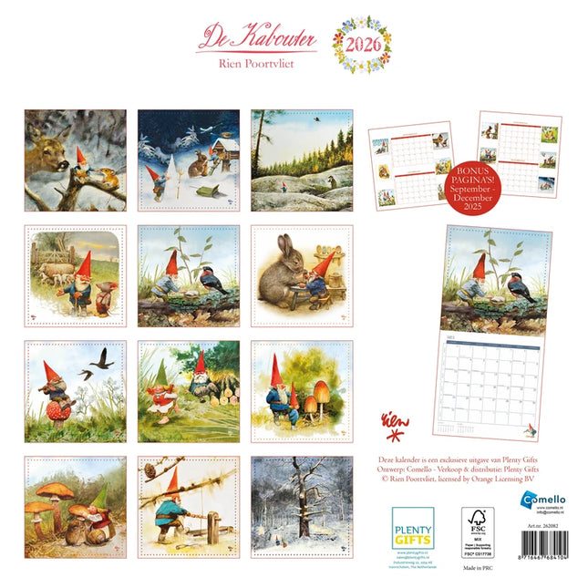 Plenty Gifts Rien Poortvliet Kalender 2026 Kabouter
