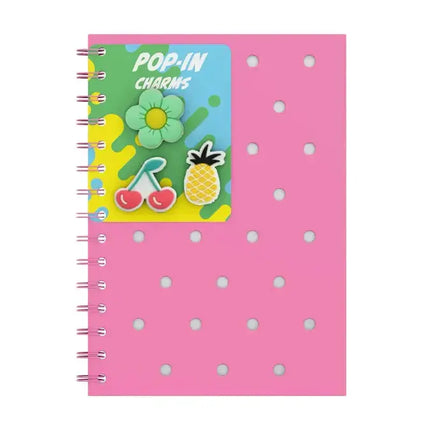 QC Colour QC Colour Neon Pink Siliconen A5 Notitieboek met Pins