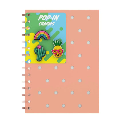 QC Colour QC Colour Neonoranje Siliconen A5 Notitieboek met Pins