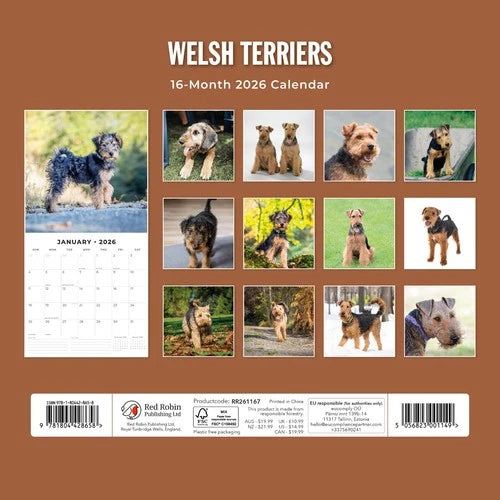 Red Robin Welsh Terrier Kalender 2026
