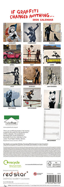 Red Star Banksy Kalender 2026 Slimline