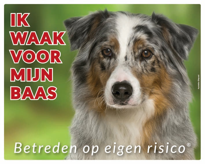 Stickerkoning Australian Shepherd Waakbord