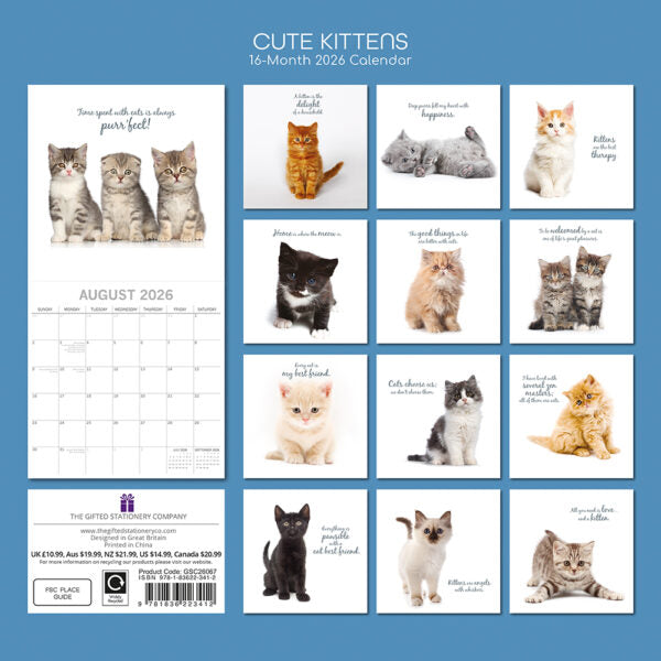 The Gifted Stationary Cute Kittens Kalender 2026