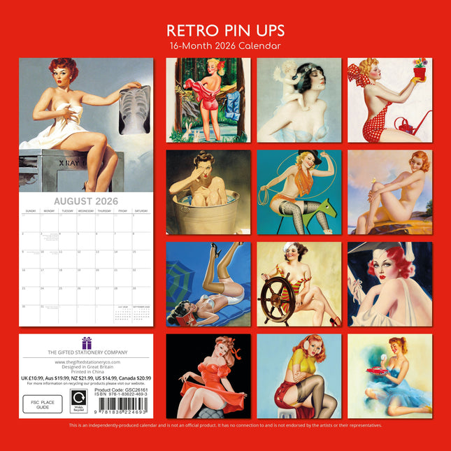 The Gifted Stationary Retro Pin Ups Kalender 2026