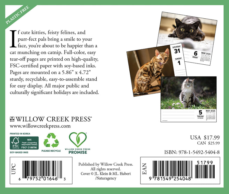 Willow Creek Katten Scheurkalender 2026 Boxed