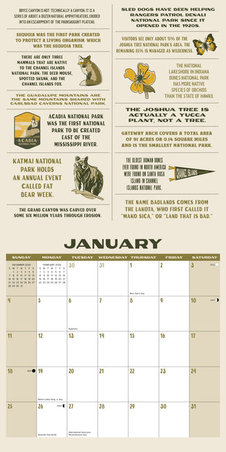 Willow Creek National Park (Trivia) Kalender 2026