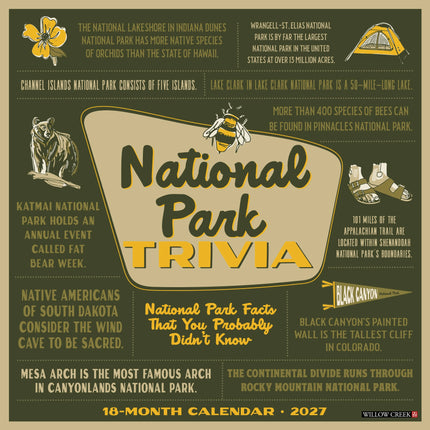 Willow Creek National Park (Trivia) Kalender 2027