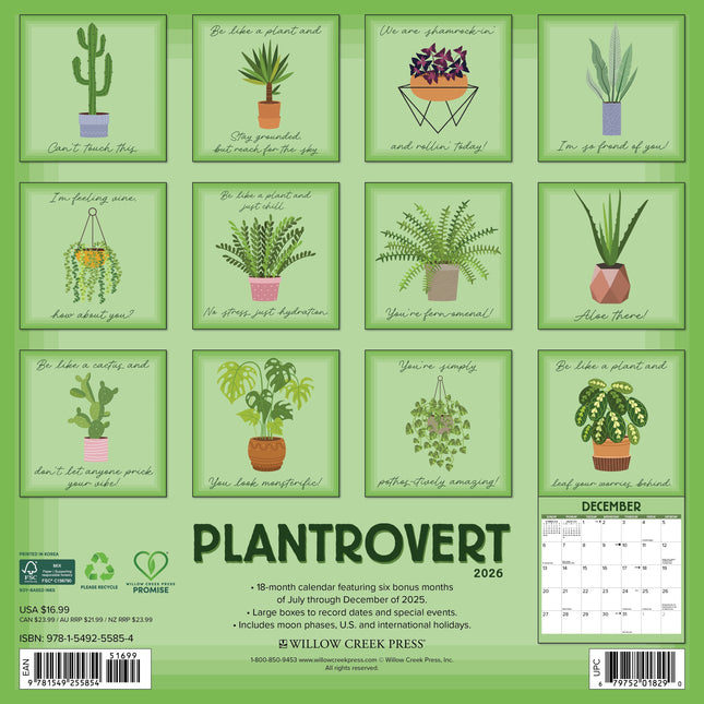 Willow Creek Plantrovert Kalender 2026