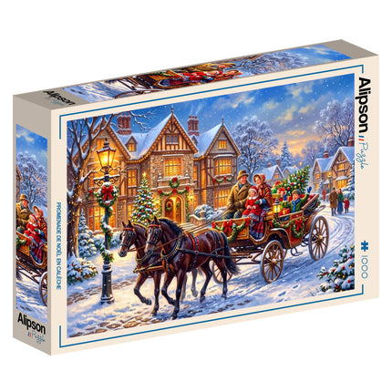 Alipson Christmas Horse-Drawn Carriage Ride Puzzel 1000 stukjes
