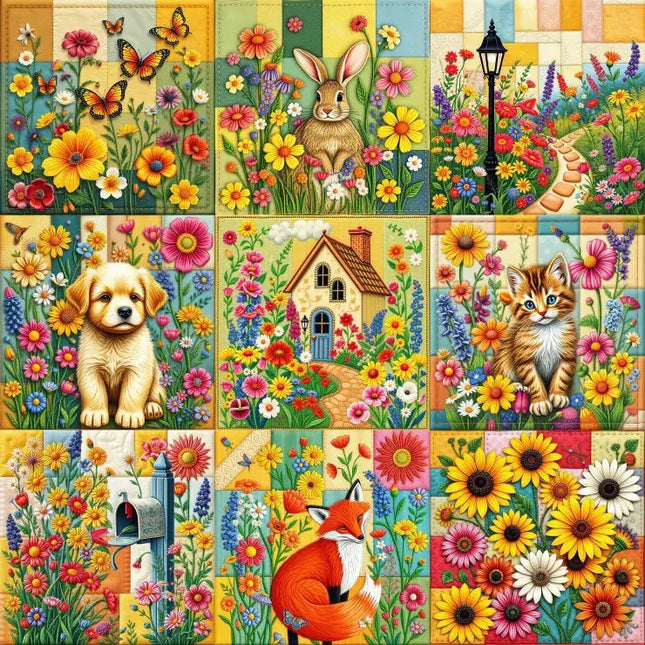 Alipson Cottage Garden Nine Patch Puzzel 1000 stukjes