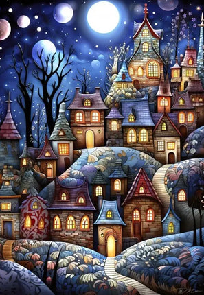 Alipson Village Under The Moon Puzzel 1000 stukjes