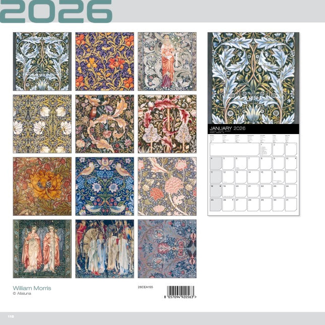 Allaluna William Morris Kalender 2026